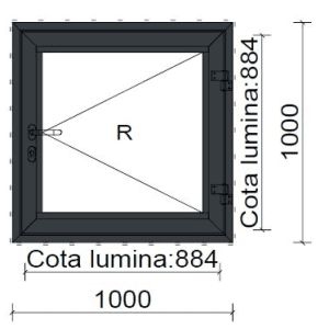 Fereastra rezistenta la foc 90 minute 1000x1000mm – Mobila - Imagine 2